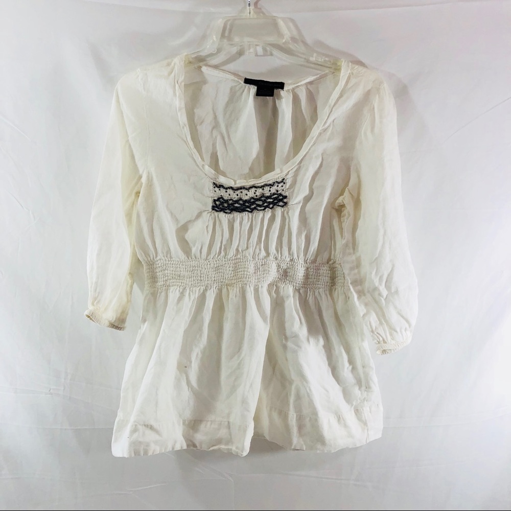 Calvin Klein Jeans Beaded Gauze Top Size M